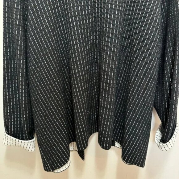 Eileen Fisher Black White Strip Silk Organic Cotton Open Front Cardigan Size 3X - Picture 8 of 12